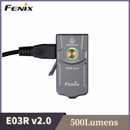 Fenix E03R V2.0 All-Metal Keychain Flashlight Type-c Rechargeable 500Lumens White+Red LED Light  Bui