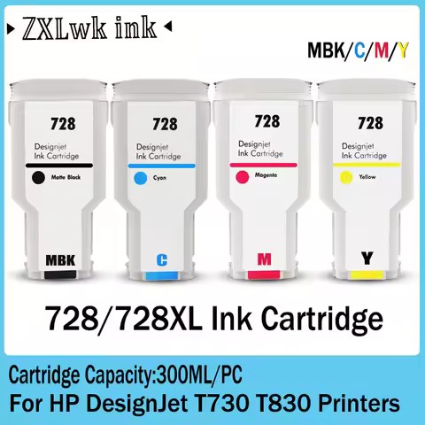 For HP 728 728XL Compatible Ink Cartridge F9J68A F9K17A F9K16A F9K15A For HP DesignJet T730 T830 Pri