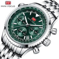 MINI FOCUS Men's Luxury Watch Waterproof Fashion Chronograph Quartz Steel Band Clock Watch Jam Tanga