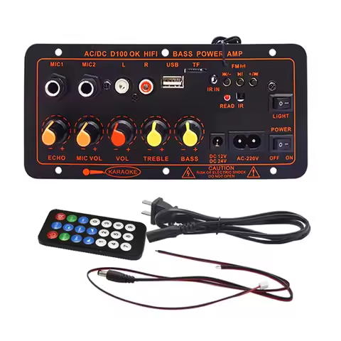 B02B-Sound Amplifier Home Digital Bluetooth Amplifiers Support Dual Microphone MP3 Player U Disk TF 