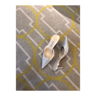 Glitter Mules in Silver