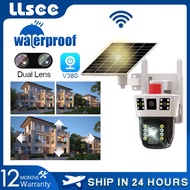 LLSEE V380Pro CCTV Solar Wireless WiFi Camera Dual Lens 4K HD IP Camera Waterproof Outdoor CCTV Auto