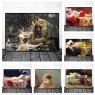Vintage Nude Women Poster  Hylas and The Water Nymphs by Henrietta Rae  Canvas Art Print for Home Wa