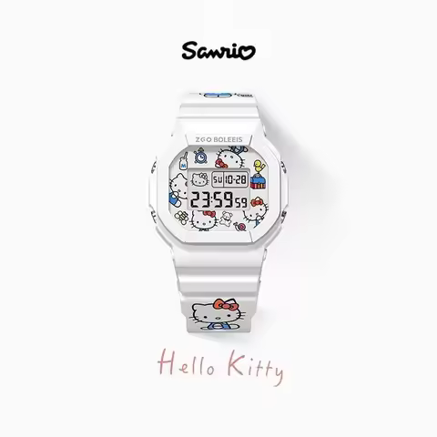 Hello Kitty Watch LED Digital Watchs Student Versatile Silicone Watch Children's Wrist Watch Waterpr