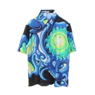【สินค้ามือสอง】 ดิออร์ Dior DIOR × KENNY SCHARF เสื้อเชิ้ตแขนสั้นลาย Oblique ผ้าไหมผสมคอตตอน สำหรับผู