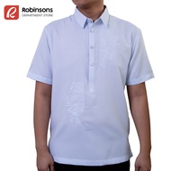 Executive Men's Embroidered Shortsleeves Office Barong (White)