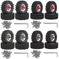 4Pcs 1.3" Beadlock RC Wheels and Tires for 1/18 TRX4M,1/24 SCX24 RC Crawler,1.3 Beadlock Tires w/All