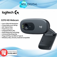 Logitech C270 HD Webcam 720p Resolution | 30 fps | 60° Field of View