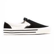 TIMEBOMB VULCANIZED SHOES | BLACK CREAM STRIPE SLIP-ON SHOES (96)