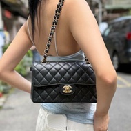 (近新全配✨ 🈶️紙袋盒子 CHANEL｜粒面牛皮 CF 23｜Classic 23 CF小號 口蓋 翻蓋包｜專櫃$360,000