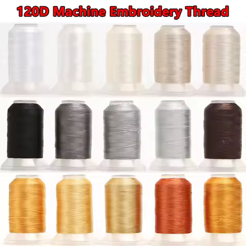 4/5 Rolls/Set Polyester Embroidery Thread High Tenacity 120D/40WT 500m/roll Machine Thread for Janom