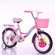 จักรยานเด็ก16นิ้ว ( Rabbit) เหล็ก ยางเติมลม มีตะกร้า เบาะซ้อนท้าย แถม กระดิ่ง เหมาะกับเด็ก3-7 ขวบ สีชมพูPink Bicycle