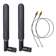 2 x 8dBi 2.4GHz 5GHz 5.8GHz Dual Band WiFi RP-SMA Male Antenna+2 x 35CM U.FL/IPEX to RP SMA Female P