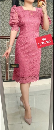 PIPO DRES SEMI BRUKAT/BAJU PESTA WANITA KEKINIAN/TUNIK RENDA VIRAL TANGAN BALON MUTIARA