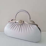 Tas Pesta Wanita Import Cantik Bahan Kain Satin Warna Clutch Kondangan Kebaya