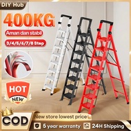 Tangga Lipat Heavy Duty Ladder Foldable 6 7 8 Step Multifunctional Stainless Steel Folding Ladder