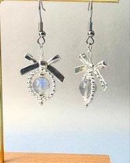 藍月光天然石 天然水晶耳環