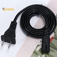 A&W US Plug Power Cable 2pin For Figure 8patible Devices 2 Prong Electrical Cord For Laptop Charger 
