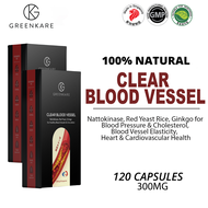 (Bundle of 2) Clear Blood Vessel - Blood Pressure &amp; Cholesterol Blood Vessel Elasticity Heart &amp; Cardiovascular Health | 120 Veg Capsules