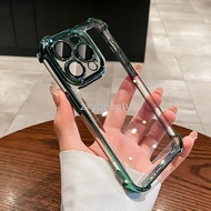 For iPhone 17 16 15 Pro Max Plus 5G Case Clear Plating Soft Transparent Casing For 16Pro 17Pro Air 1