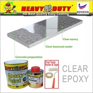 CLEAR ( 1L ) HEAVY DUTY BRAND Coating ( FREE 4" ROLLER &amp; Tape ) Two Pack Epoxy Floor Paint / CAT LANTAI