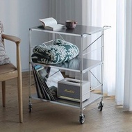 日本霜山 多功能不鏽鋼三層置物推車(經典款)-DIY