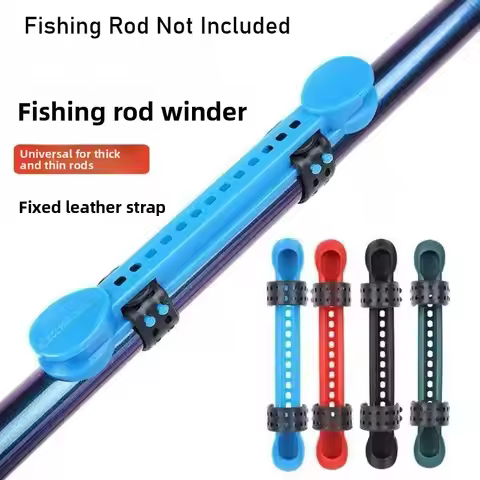 5PCS Fishing Rod Reel, Telescopic Fishing Rod and Fishing Reel Wheel, Thickened Fixed Leather Strip 