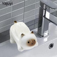[Yajuyi] Cute Cat Soap Dish Soap Holder Multifunctional Bathroom Accessories Kitten Soap