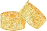 Indian Bangle Set Gold Tone Plain Glossy Engraved Hinge Openable Big Bangle Bracelet Jewelry for Wom