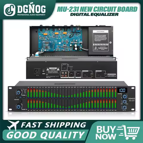 Digital Karaoke Professional Audio System 3 Channel 2U Dual 31 Band Graphic Audio Equalizer with Sub