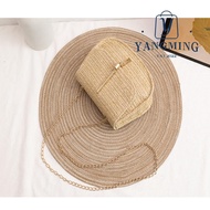 YANGYANG Chain Phone Bag, Straw Metal Fashion Trend Woven Bag, High Quality Shell Shape Chain Straw Woven Shoulder Bag Women