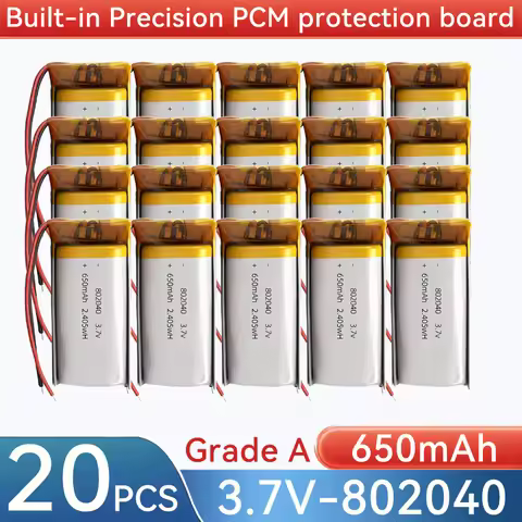 802040 650mAh 3.7V Rechargeable Lithium Li-ion Polymer Battery compatible 302040 402040 502040 60204