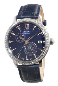 ORIENT Ladies Swarovski Automatic 'Sun and Moon' Midnight Blue RA-AK0006L