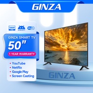 GINZA 50 inch smart tv sale tv flat screen 50 inch FHD smart led tv Built-in Netflix&amp;YouTube Multiport television