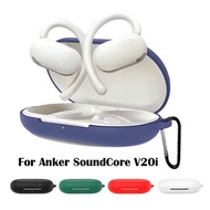 Solid Color Soft Silicone Cover For Anker Soundcore V20i Shockproof Protective Case With Hook