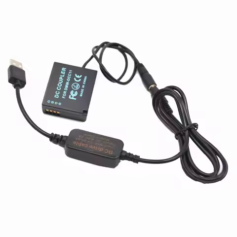 Power bank charger 5V usb cable+DMW-BLG10 BLE9 dummy battery for lumix DMC-GF6 GF5 GF3K GX7 S6 ZS100