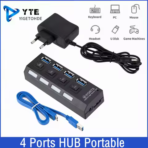 Mini USB HUB 3.0 Super Speed 5Gbps Usb3.0 4 Ports HUB Portable USB 3.0 HUB Splitter With External Po