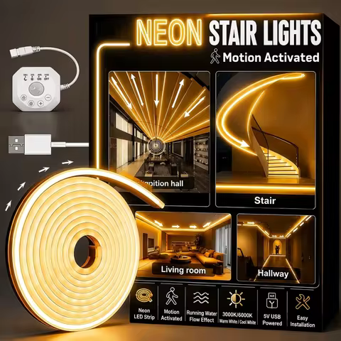 Flowing Water Sensor Neon Light, Led Sensor Light Strip, Indoor Under-Bed Light, Under-Cabinet Light