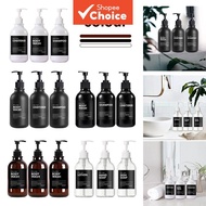 3Pcs 500ML /16.90OZ Reusable Soap Dispenser with Labels Bathroom Shampoo and Conditioner Bottle Kitc