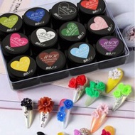 12 Colors Sculpture Painting Nail Gel Set,3D Nail Carved Gel Sculpture Creative Painting Glue Soak O