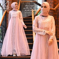 BAYAR DITEMPAT!!! Gamis Tille Brokat Selendang Samping Model Terbaru 2021 2022 // Gamis Brokat Konda