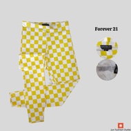 FOREVER 21 - legging motif kotak - legging motif catur branded sisa ekspor