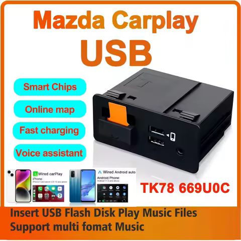 Upgrade P2 CarPlay Android Auto USB Adapter Hub OEM Retrofit For Mazda 2 3 6 CX30 CX5 CX8 CX9 MX5 Mi