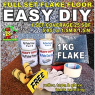 DIY Epoxy Flake Coating ( 1KG FLAKE / 1L WP PRIMER / 1L WP CLEAR COAT / FREE TOOLS Kit ) floor Toilet Waterproofing fwpc