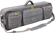 Cottonwood Fly Fishing Rod &amp; Gear Bag Case, Fits 4-Piece, 9.5-Foot Fishing Rods, Heavy-Duty Honeycomb Frame, 1674 CU in / 27 L, Gray/Lime 6379