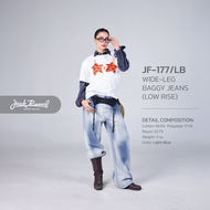 Jack Russel - Women Jeans กางเกงยีนส์ผู้หญิงทรงขาบาน - Klassik JF-177/LB Baggy Wide Leg Low Dark Lig