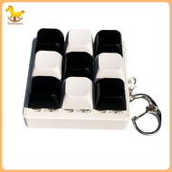Black White Keyboard Fidget Toy Stress Anxiety Relief 9 Keys Keyboard Clicker Keychain Decompression