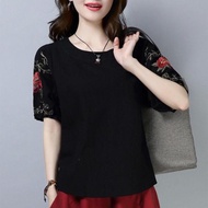 CNY Cheongsam Blouse Top　 Shirt　 Cotton Linen Plus Size