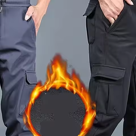 2025 New Men's Multi Pocket Winter Work Pants for Warmth and Slimming, Jogger's Pants for Casual War