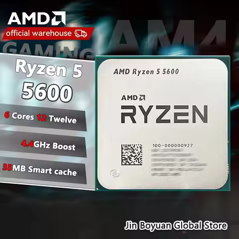 New AMD R5 5600 Ryzen 5 5600 R5 5600 3.5 GHz 6-Core 12-Thread CPU 7NM L3=32M 100-000000927 Socket AM